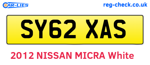 SY62XAS are the vehicle registration plates.