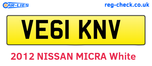 VE61KNV are the vehicle registration plates.