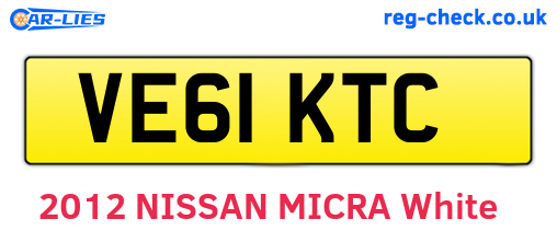 VE61KTC are the vehicle registration plates.