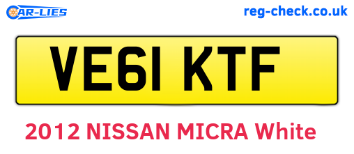 VE61KTF are the vehicle registration plates.