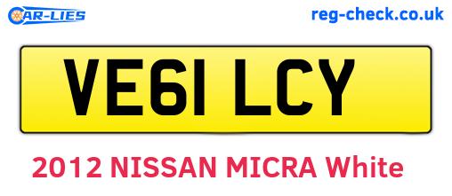 VE61LCY are the vehicle registration plates.