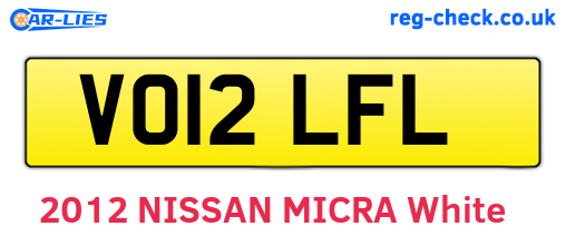 VO12LFL are the vehicle registration plates.