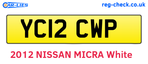 YC12CWP are the vehicle registration plates.