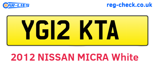 YG12KTA are the vehicle registration plates.
