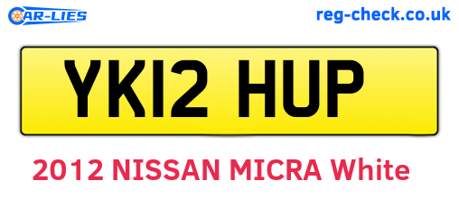 YK12HUP are the vehicle registration plates.