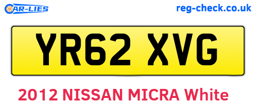 YR62XVG are the vehicle registration plates.
