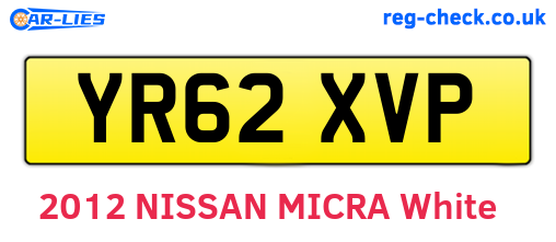 YR62XVP are the vehicle registration plates.