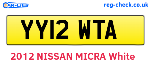YY12WTA are the vehicle registration plates.