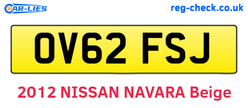 OV62FSJ are the vehicle registration plates.