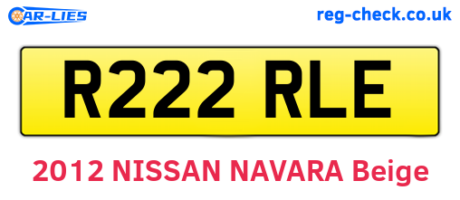 R222RLE are the vehicle registration plates.