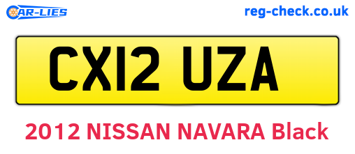 CX12UZA are the vehicle registration plates.