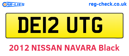 DE12UTG are the vehicle registration plates.