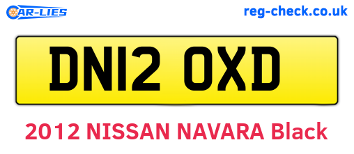 DN12OXD are the vehicle registration plates.