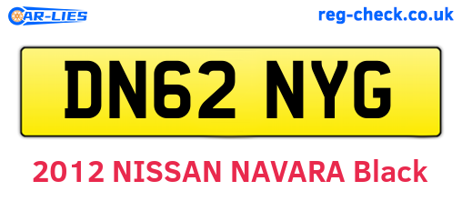 DN62NYG are the vehicle registration plates.