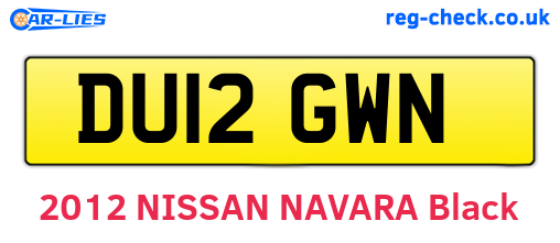 DU12GWN are the vehicle registration plates.