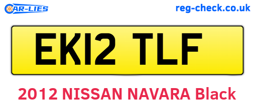 EK12TLF are the vehicle registration plates.