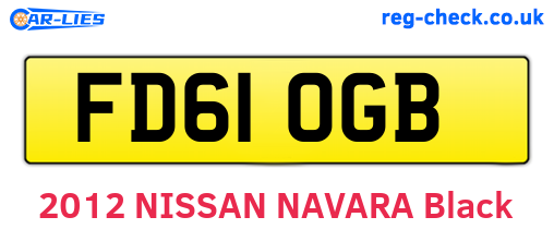 FD61OGB are the vehicle registration plates.