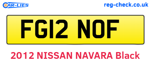 FG12NOF are the vehicle registration plates.