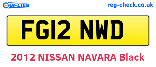 FG12NWD are the vehicle registration plates.