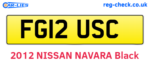 FG12USC are the vehicle registration plates.