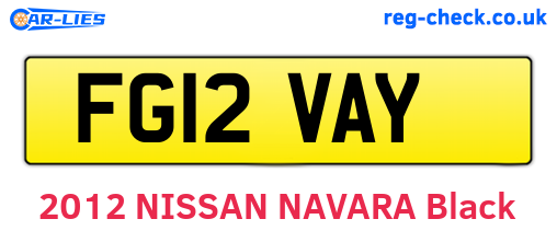 FG12VAY are the vehicle registration plates.