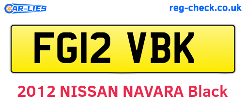 FG12VBK are the vehicle registration plates.