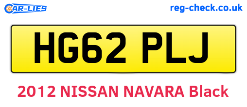HG62PLJ are the vehicle registration plates.