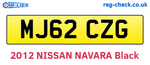 MJ62CZG are the vehicle registration plates.