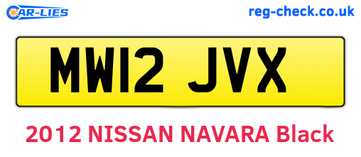MW12JVX are the vehicle registration plates.