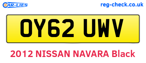 OY62UWV are the vehicle registration plates.