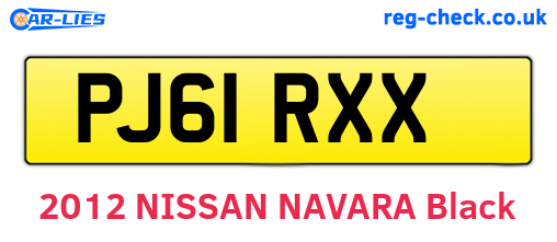 PJ61RXX are the vehicle registration plates.
