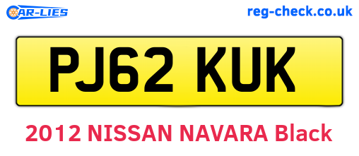PJ62KUK are the vehicle registration plates.