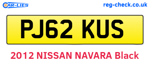 PJ62KUS are the vehicle registration plates.
