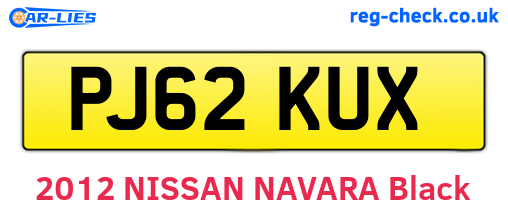 PJ62KUX are the vehicle registration plates.