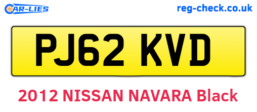PJ62KVD are the vehicle registration plates.