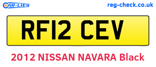 RF12CEV are the vehicle registration plates.