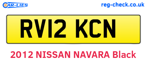 RV12KCN are the vehicle registration plates.