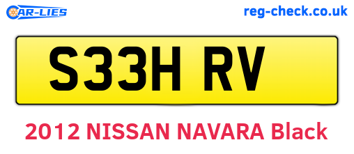 S33HRV are the vehicle registration plates.