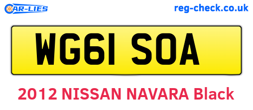WG61SOA are the vehicle registration plates.