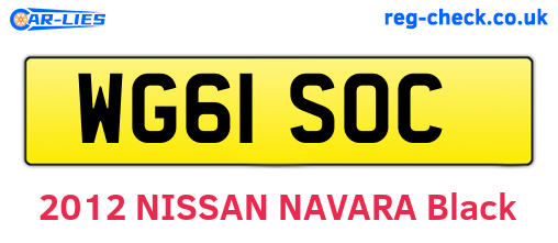 WG61SOC are the vehicle registration plates.