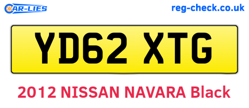 YD62XTG are the vehicle registration plates.