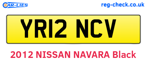 YR12NCV are the vehicle registration plates.