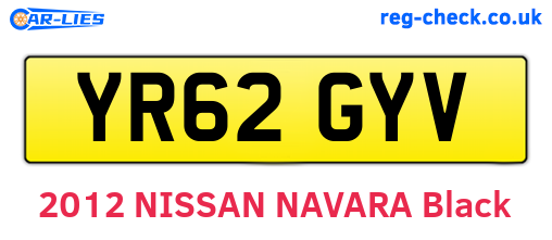 YR62GYV are the vehicle registration plates.