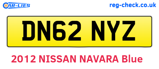 DN62NYZ are the vehicle registration plates.