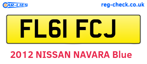 FL61FCJ are the vehicle registration plates.