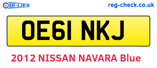 OE61NKJ are the vehicle registration plates.