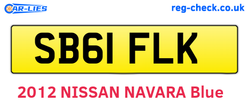 SB61FLK are the vehicle registration plates.