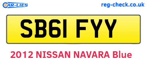 SB61FYY are the vehicle registration plates.