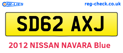SD62AXJ are the vehicle registration plates.