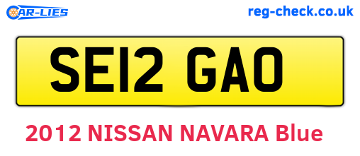 SE12GAO are the vehicle registration plates.
